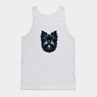 Head affenpinscher dog pet portrait cartoon vector illustration Tank Top